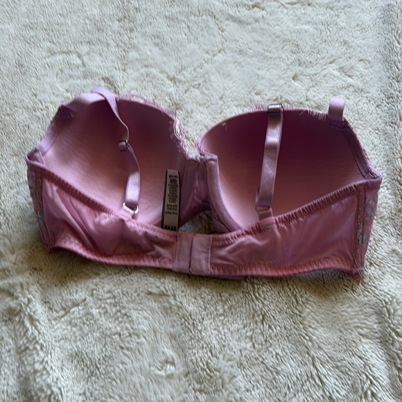 Victoria’s Secret Dream Angels Pink Lace Lined Demi Bra Silver Floral 34D - Picture 4 of 7